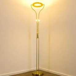 hofstein Éclairage Led|Lampadaire à vasque Donna LED Laiton, 2 lumières