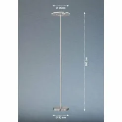 Luminaires Fischer & Honsel Éclairage Led|Lampadaire à vasque Fischer & Honsel Dent LED Nickel mat, 1 lumière