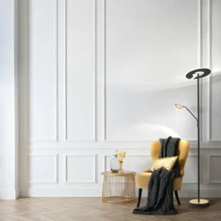 Luminaires Fischer & Honsel Éclairage Led|Lampadaire à vasque Fischer & Honsel Dent LED Noir, 1 lumière