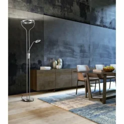 Luminaires Fischer & Honsel Lampadaires Et Lampes Sur Pied|Lampadaire à vasque Fischer & Honsel Davos LED Nickel mat, 1 lumière