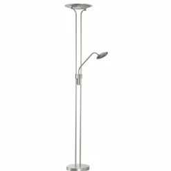 Luminaires Fischer & Honsel Lampadaires Et Lampes Sur Pied|Lampadaire à vasque Fischer & Honsel Tallri LED Nickel mat, 1 lumière