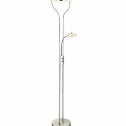 Luminaires Globo Lighting Lampadaires Et Lampes Sur Pied|Lampadaire à vasque Globo LED Nickel mat, 2 lumières