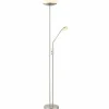 Luminaires Globo Lighting Lampadaires Et Lampes Sur Pied|Lampadaire à vasque Globo GANINA LED Nickel mat, 1 lumière