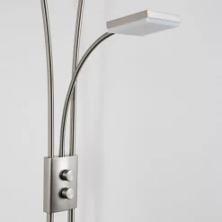 hofstein Éclairage Led|Lampadaire à vasque KIMBA LED Nickel mat, 3 lumières