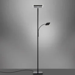 Luminaires Leuchten Direkt Éclairage Led|Lampadaire à vasque Leuchten-Direkt HANS LED Noir, 2 lumières