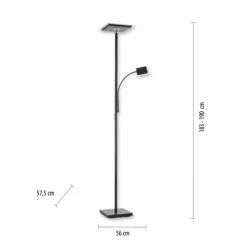 Luminaires Leuchten Direkt Éclairage Led|Lampadaire à vasque Leuchten-Direkt HANS LED Noir, 2 lumières
