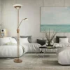 Luminaires Leuchten Direkt Lampadaires Et Lampes Sur Pied|Lampadaire à vasque Leuchten-Direkt ZAHARA LED Vieux laiton, 2 lumières