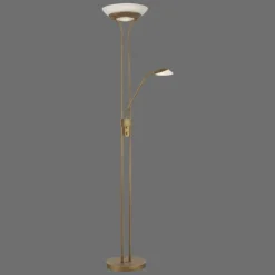 Luminaires Leuchten Direkt Lampadaires Et Lampes Sur Pied|Lampadaire à vasque Leuchten-Direkt ZAHARA LED Vieux laiton, 2 lumières