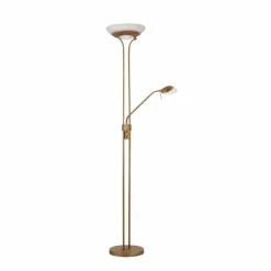 Luminaires Leuchten Direkt Lampadaires Et Lampes Sur Pied|Lampadaire à vasque Leuchten-Direkt ZAHARA LED Vieux laiton, 2 lumières