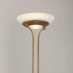 Luminaires Leuchten Direkt Lampadaires Et Lampes Sur Pied|Lampadaire à vasque Leuchten-Direkt ZAHARA LED Vieux laiton, 2 lumières