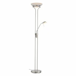 Luminaires Leuchten Direkt Éclairage Led|Lampadaire à vasque Leuchten-Direkt ZAHARA LED Acier brossé, 2 lumières