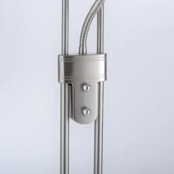 Luminaires Leuchten Direkt Éclairage Led|Lampadaire à vasque Leuchten-Direkt ZAHARA LED Acier brossé, 2 lumières