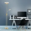 Luminaires Leuchten Direkt Lampadaires Et Lampes Sur Pied|Lampadaire à vasque Leuchten-Direkt ZAHARA LED Laiton, 2 lumières