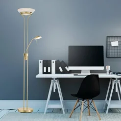 Luminaires Leuchten Direkt Lampadaires Et Lampes Sur Pied|Lampadaire à vasque Leuchten-Direkt ZAHARA LED Laiton, 2 lumières