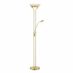Luminaires Leuchten Direkt Lampadaires Et Lampes Sur Pied|Lampadaire à vasque Leuchten-Direkt ZAHARA LED Laiton, 2 lumières