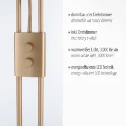 Luminaires Leuchten Direkt Lampadaires Et Lampes Sur Pied|Lampadaire à vasque Leuchten-Direkt HELIA LED Laiton, 3 lumières