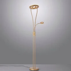 Luminaires Leuchten Direkt Lampadaires Et Lampes Sur Pied|Lampadaire à vasque Leuchten-Direkt HELIA LED Laiton, 3 lumières