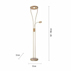 Luminaires Leuchten Direkt Lampadaires Et Lampes Sur Pied|Lampadaire à vasque Leuchten-Direkt HELIA LED Laiton, 3 lumières