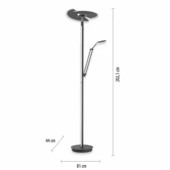 Luminaires Paul Neuhaus Éclairage Led|Lampadaire à vasque Paul Neuhaus PURE-MUTIL LED Anthracite, 2 lumières