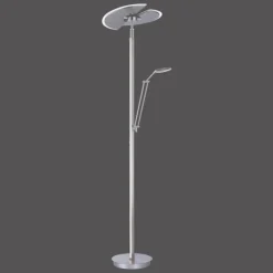Luminaires Paul Neuhaus Éclairage Led|Lampadaire à vasque Paul Neuhaus PURE-MUTIL LED Acier brossé, 2 lumières