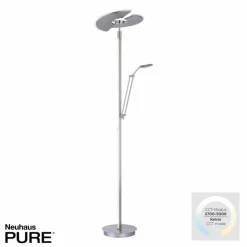 Luminaires Paul Neuhaus Éclairage Led|Lampadaire à vasque Paul Neuhaus PURE-MUTIL LED Acier brossé, 2 lumières