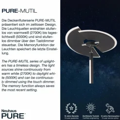 Luminaires Paul Neuhaus Éclairage Led|Lampadaire à vasque Paul Neuhaus PURE-MUTIL LED Acier brossé, 2 lumières