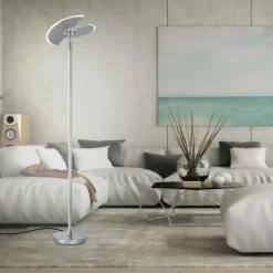 Luminaires Paul Neuhaus Lampadaires Et Lampes Sur Pied|Lampadaire à vasque Paul Neuhaus PURE-MUTIL LED Acier brossé, 2 lumières