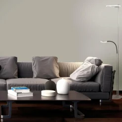 Luminaires Steinhauer Éclairage Led|Lampadaire à vasque Steinhauer Turound LED Acier brossé, 2 lumières