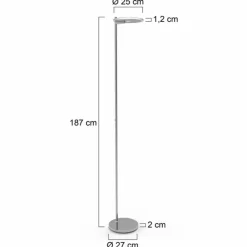 Luminaires Steinhauer Éclairage Led|Lampadaire à vasque Steinhauer Turound LED Acier brossé, 1 lumière
