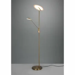 Luminaires Trio Éclairage Led|Lampadaire à vasque Trio Brantford LED Vieux laiton, 1 lumière