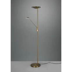 Luminaires Trio Éclairage Led|Lampadaire à vasque Trio Brantford LED Vieux laiton, 1 lumière