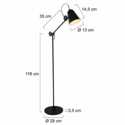 Luminaires Steinhauer Lampadaires Et Lampes Sur Pied|Lampadaire Anne Lighting ANNE Noir, 1 lumière