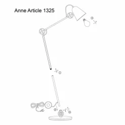 Luminaires Steinhauer Lampadaires Et Lampes Sur Pied|Lampadaire Anne Lighting ANNE Noir, 1 lumière