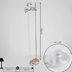 hofstein Éclairage Led|Lampadaire Anneau LED Cuivre, 1 lumière