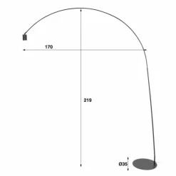hofstein Lampadaires Et Lampes Sur Pied|Lampadaire Arc LED Anthracite, 1 lumière