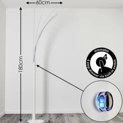 hofstein Lampadaires Et Lampes Sur Pied|Lampadaire Bakersfield LED Blanc, 1 lumière