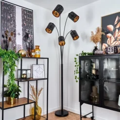 hofstein Lampadaires Et Lampes Sur Pied|Lampadaire Bathinda Noir, 5 lumières