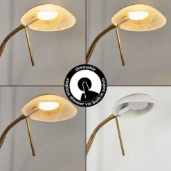 hofstein Éclairage Led|Lampadaire Biot LED Laiton, 2 lumières