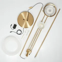 hofstein Éclairage Led|Lampadaire Biot LED Laiton, 2 lumières