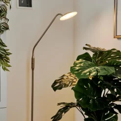 hofstein Lampadaires Et Lampes Sur Pied|Lampadaire Chirep LED Nickel mat, 1 lumière