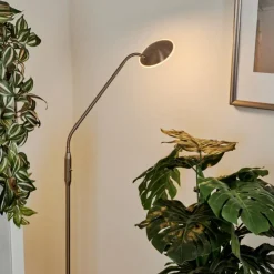 hofstein Lampadaires Et Lampes Sur Pied|Lampadaire Chirep LED Nickel mat, 1 lumière