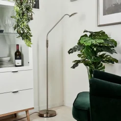 hofstein Lampadaires Et Lampes Sur Pied|Lampadaire Chirep LED Nickel mat, 1 lumière