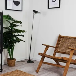 hofstein Lampadaires Et Lampes Sur Pied|Lampadaire Corralcay Chrome, Noir, 1 lumière