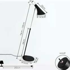 hofstein Lampadaires Et Lampes Sur Pied|Lampadaire Corralcay Chrome, Noir, 1 lumière
