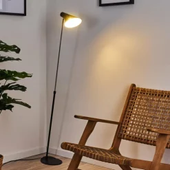 hofstein Lampadaires Et Lampes Sur Pied|Lampadaire Corralcay Chrome, Noir, 1 lumière