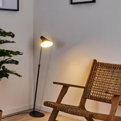 hofstein Lampadaires Et Lampes Sur Pied|Lampadaire Corralcay Chrome, Noir, 1 lumière