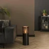 hofstein Lampadaires Et Lampes Sur Pied|Lampadaire Cylinder Nickel mat, Noir, 1 lumière