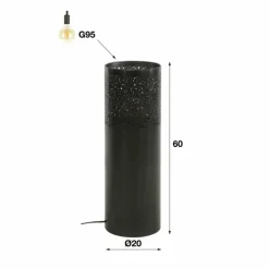 hofstein Lampadaires Et Lampes Sur Pied|Lampadaire Cylinder Nickel mat, Noir, 1 lumière
