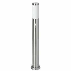 Lampadaire d'extérieur Brilliant Chorus Acier inoxydable, 1 lumière, Détecteur de mouvement