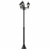 Lampadaire d'extérieur Brilliant Newport Noir, 3 lumières